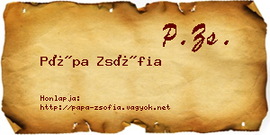 Pápa Zsófia névjegykártya