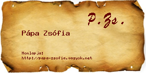 Pápa Zsófia névjegykártya