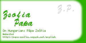 zsofia papa business card