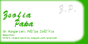 zsofia papa business card